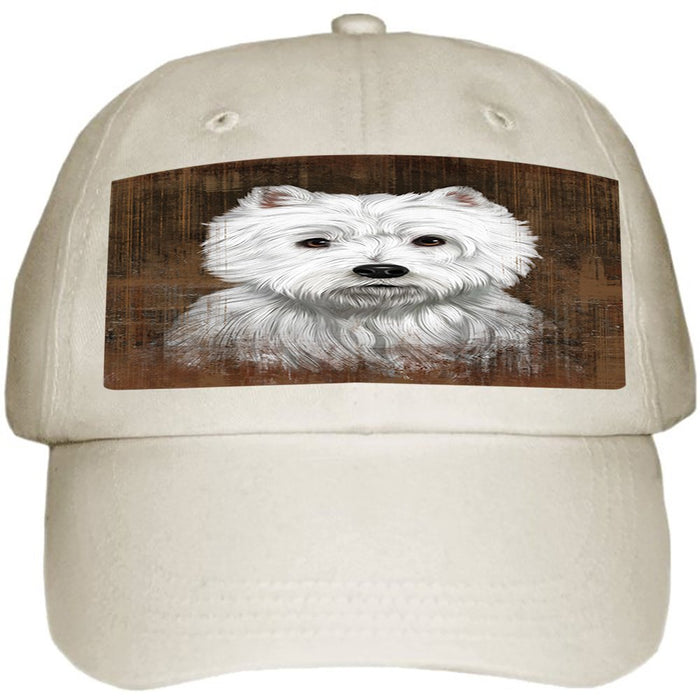 Rustic West Highland White Terrier Dog Ball Hat Cap HAT48537