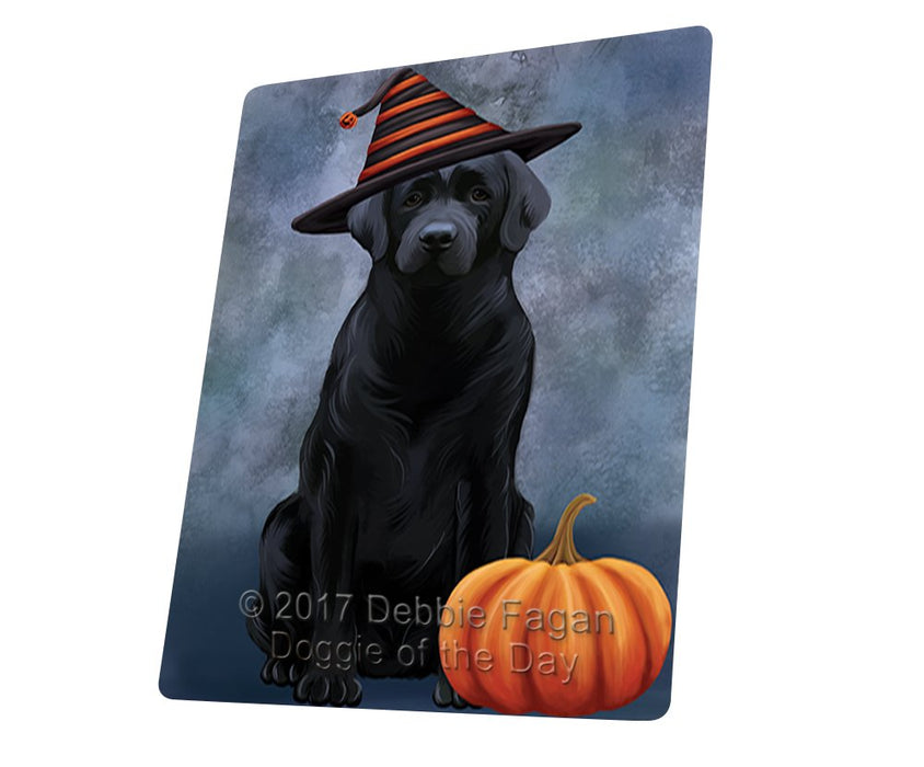 Happy Halloween Labrador Dog W\ Witch Hat And Pumpkin Magnet Mini (3.5" x 2")