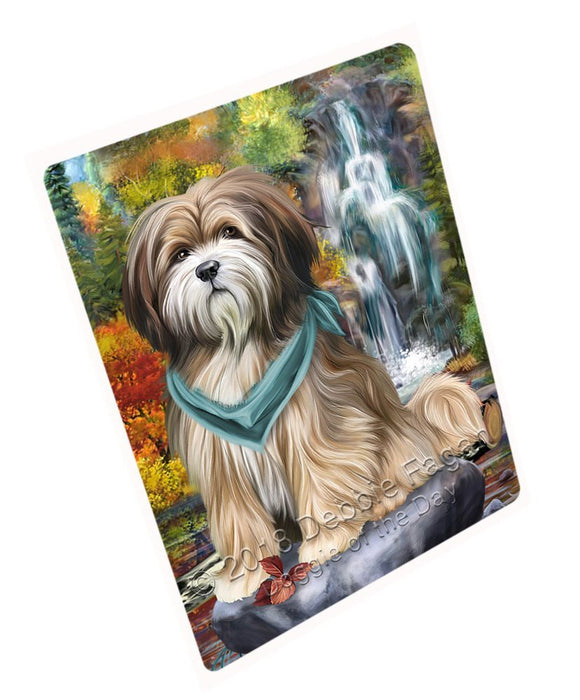 Scenic Waterfall Tibetan Terrier Dog Large Refrigerator / Dishwasher Magnet RMAG56910
