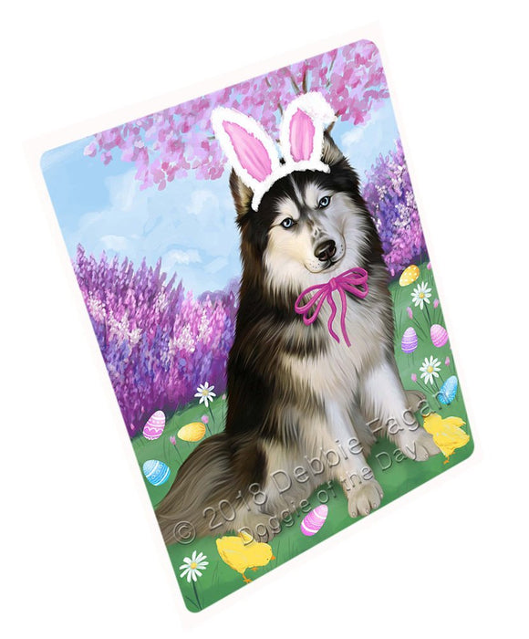 Siberian Husky Dog Easter Holiday Tempered Cutting Board C52089