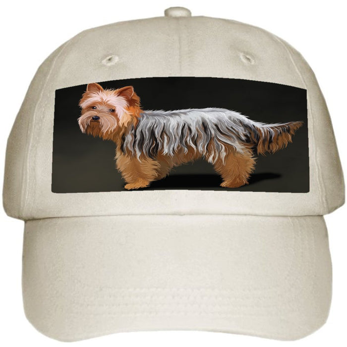 Yorkshire Terrier Dog Ball Hat Cap Off White