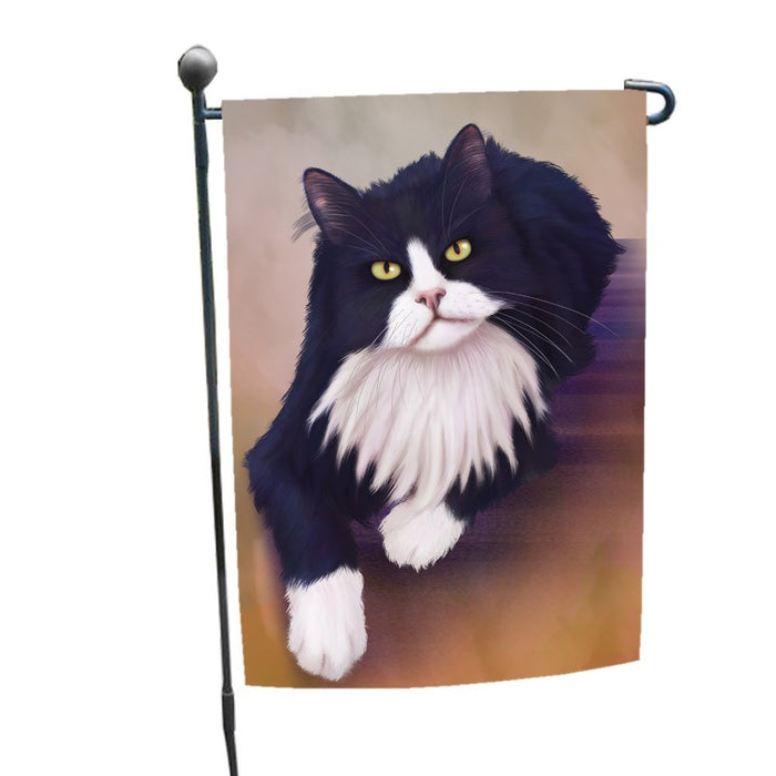 Tuxedo Black And White Cat Garden Flag