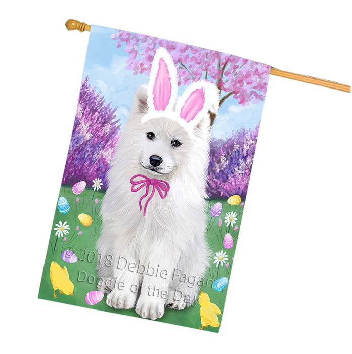 Samoyed Dog Easter Holiday House Flag FLG49343