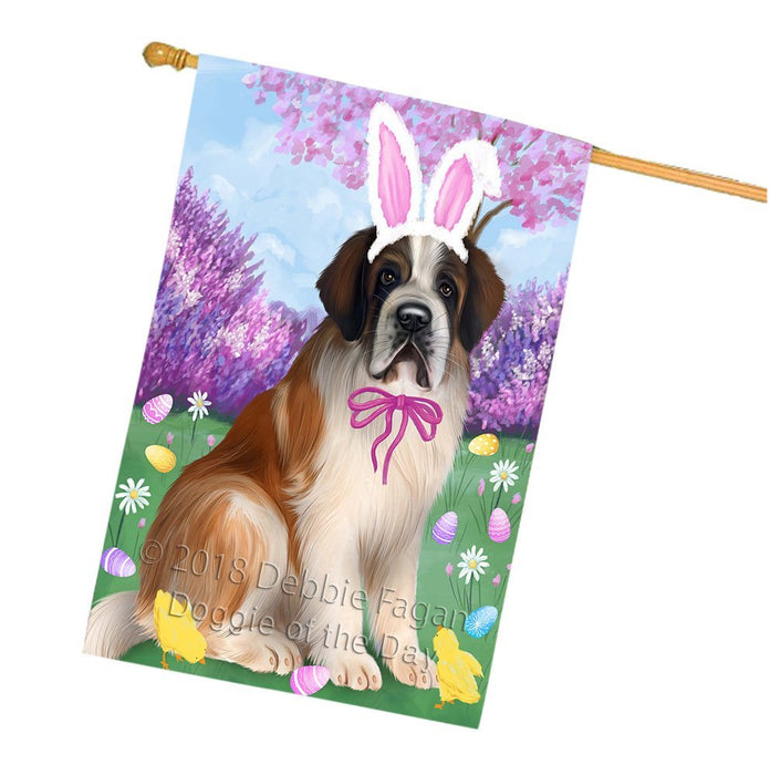 Saint Bernard Dog Easter Holiday House Flag FLG49338