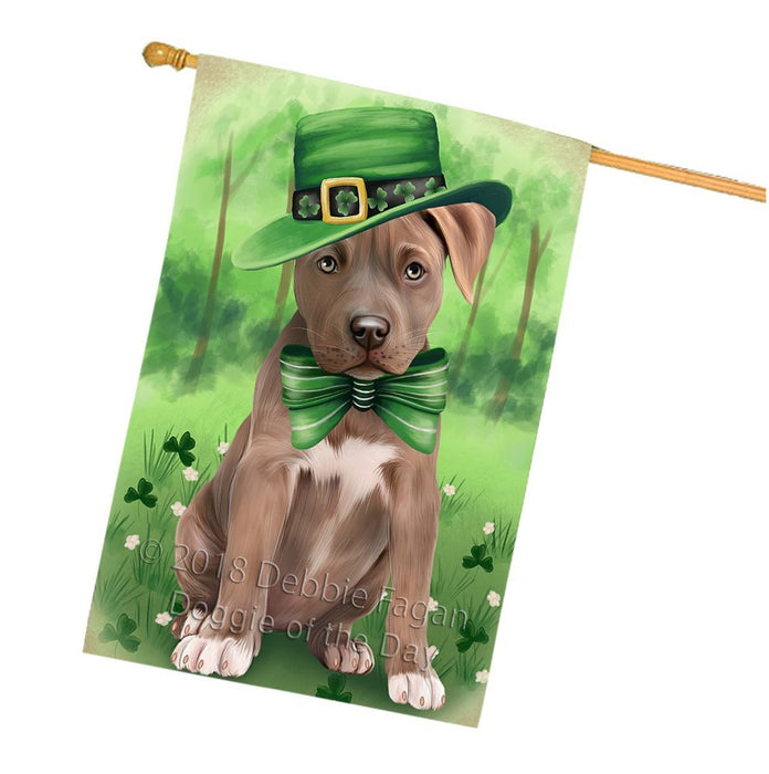 St. Patricks Day Irish Portrait Pit Bull Dog House Flag FLG49185