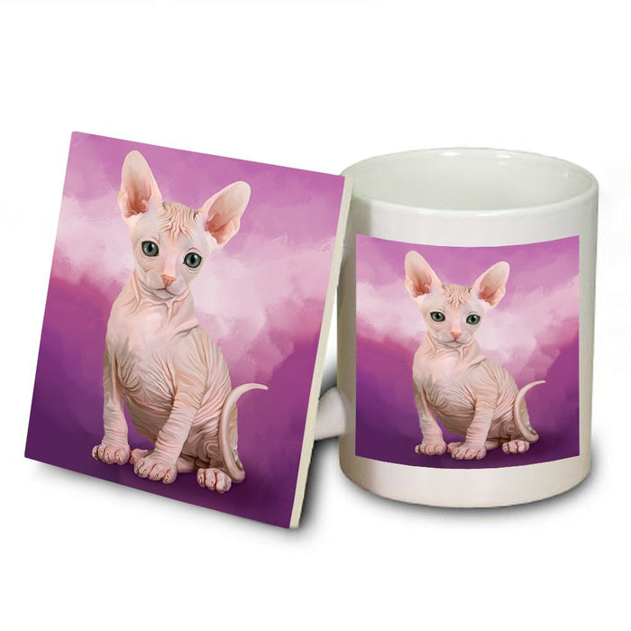 Sphynx Cat Mug and Coaster Set