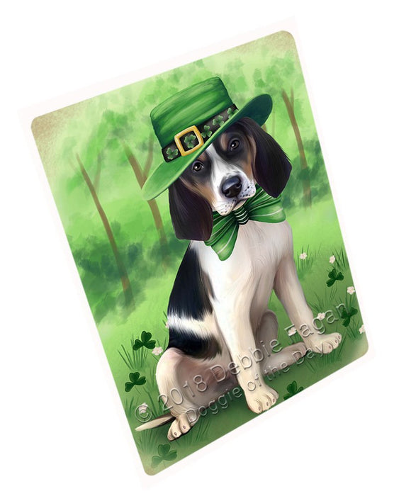 St. Patricks Day Irish Portrait Treeing Walker Coonhound Dog Tempered Cutting Board C51759