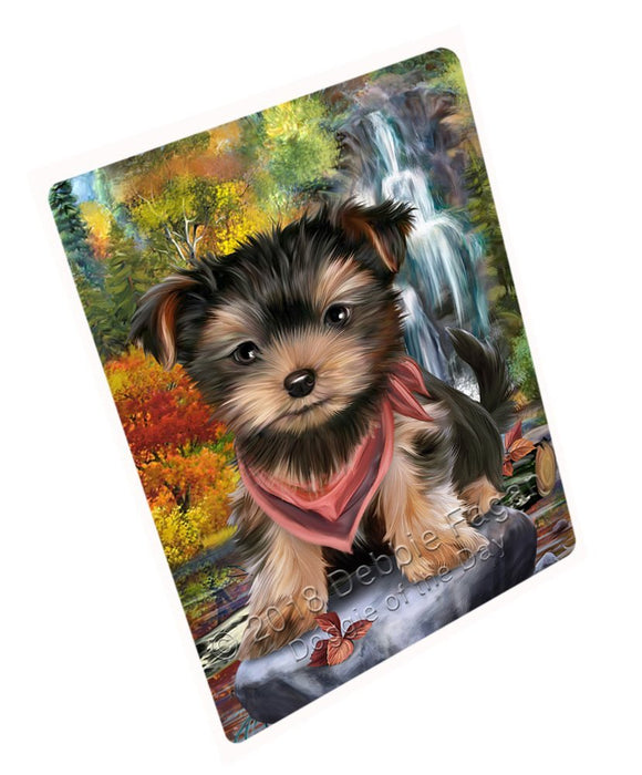 Scenic Waterfall Yorkshire Terrier Dog Magnet Mini (3.5" x 2") MAG52464