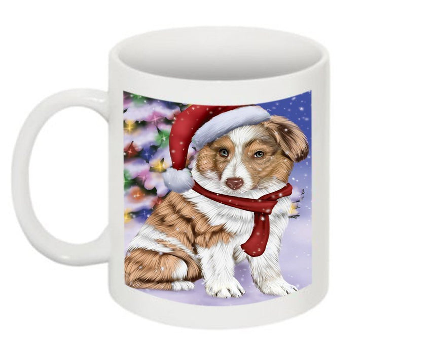 Winter Wonderland Australian Shepherd Dog Christmas Mug CMG0567