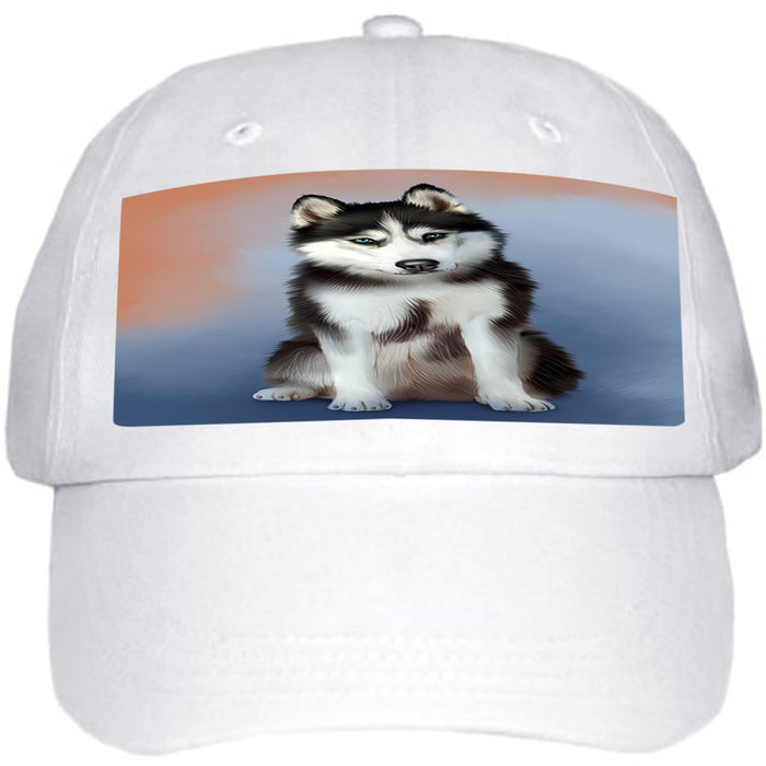 Siberian Husky Dog Ball Hat Cap HAT48819 (Off White)