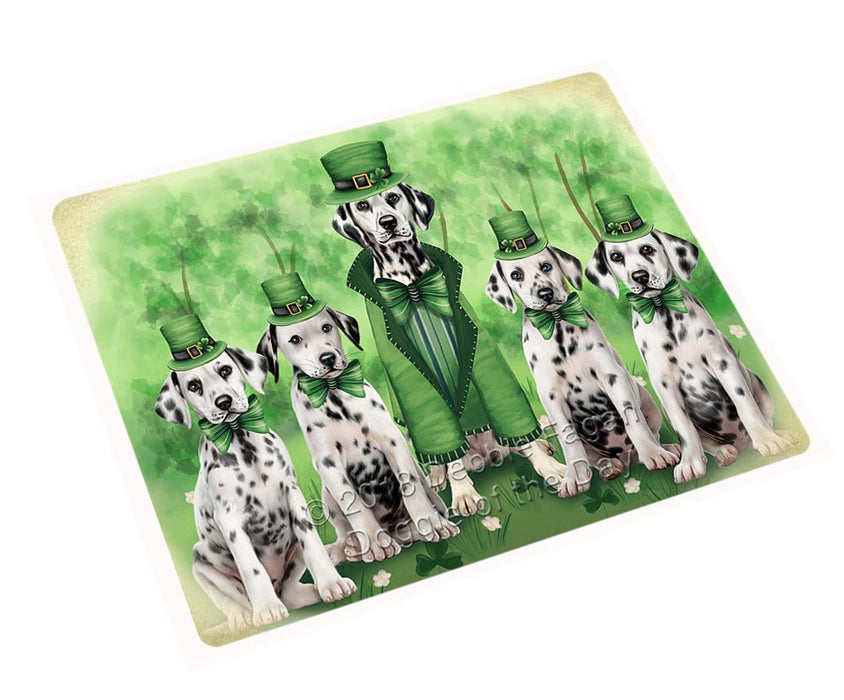 St. Patricks Day Irish Family Portrait Dalmatians Dog Tempered Cutting Board C50247