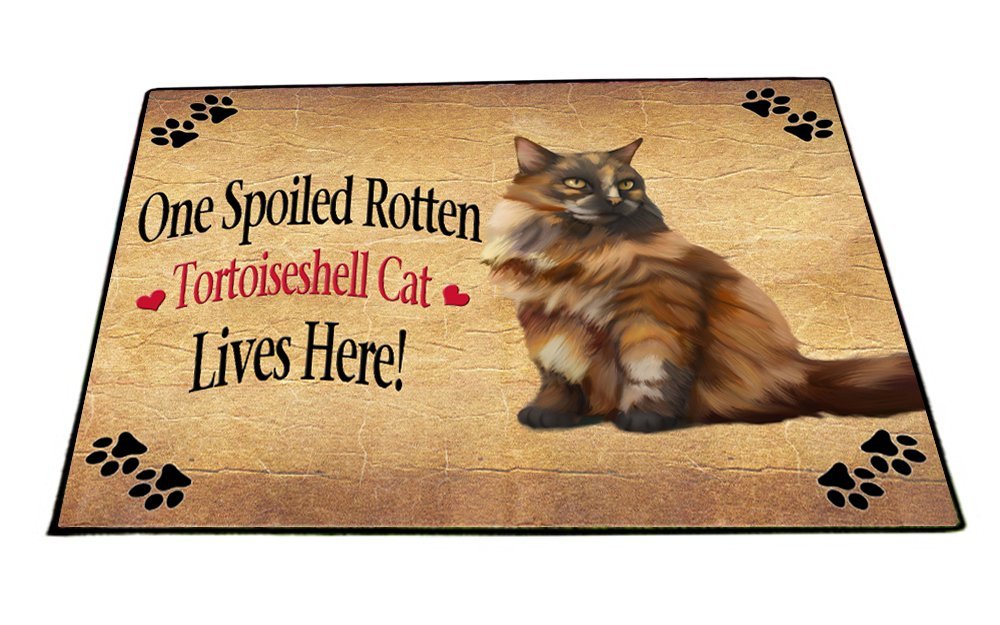 Spoiled Rotten Tortoiseshell Cat Indoor/Outdoor Floormat