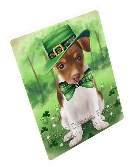 St. Patricks Day Irish Portrait Rat Terrier Dog Magnet Mini (3.5" x 2") MAG51594