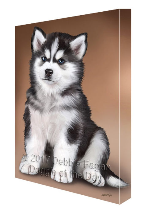 Siberian Husky Dog Painting Printed on Canvas Wall Art Signed