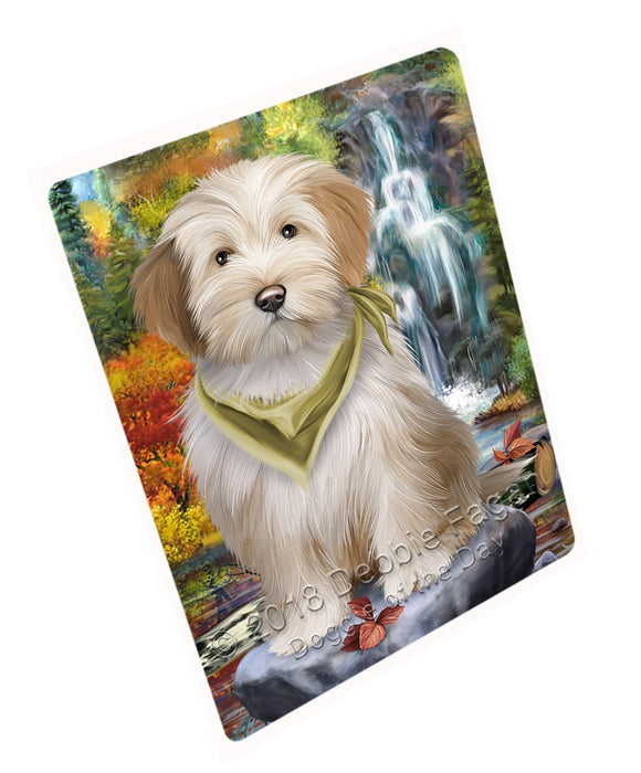 Scenic Waterfall Tibetan Terrier Dog Large Refrigerator / Dishwasher Magnet RMAG56898