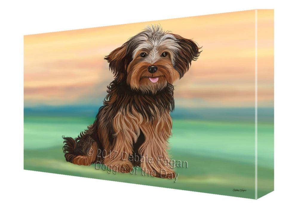 Yorkipoo Dog Painting Printed on Canvas Wall Art Signed