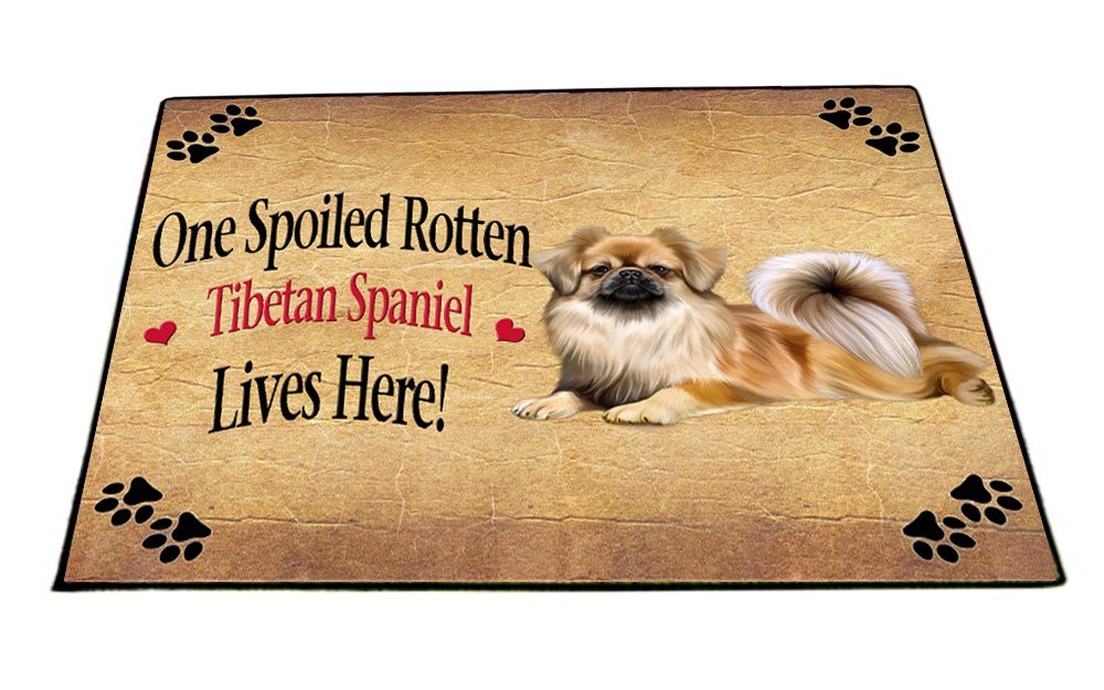 Spoiled Rotten Tibetan Spaniel Dog Indoor/Outdoor Floormat