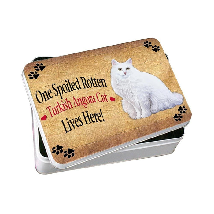 Turkish Angora Spoiled Rotten Cat Photo Storage Tin