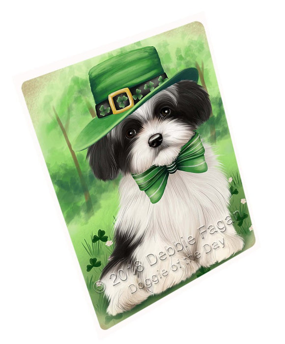 St. Patricks Day Irish Portrait Havanese Dog Tempered Cutting Board C50322