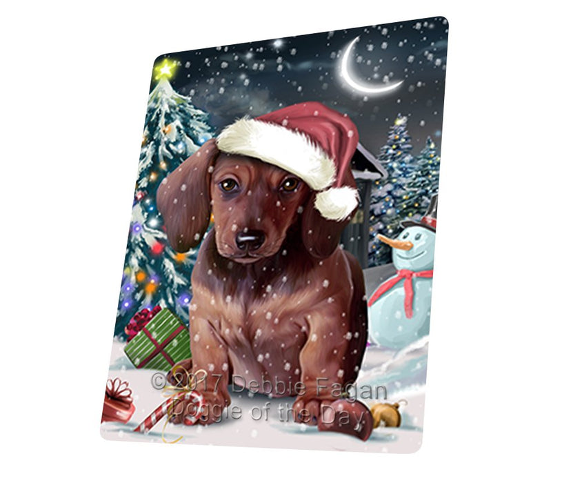 Have A Holly Jolly Christmas Dachshund Dog In Holiday Background Magnet Mini (3.5" x 2") D084