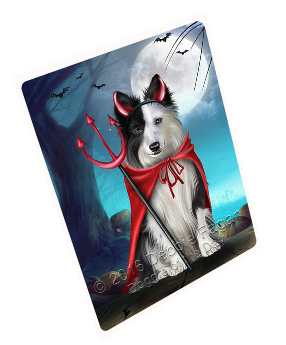 Happy Halloween Trick Or Treat Border Collie Dog Devil Magnet Mini (3.5" x 2")