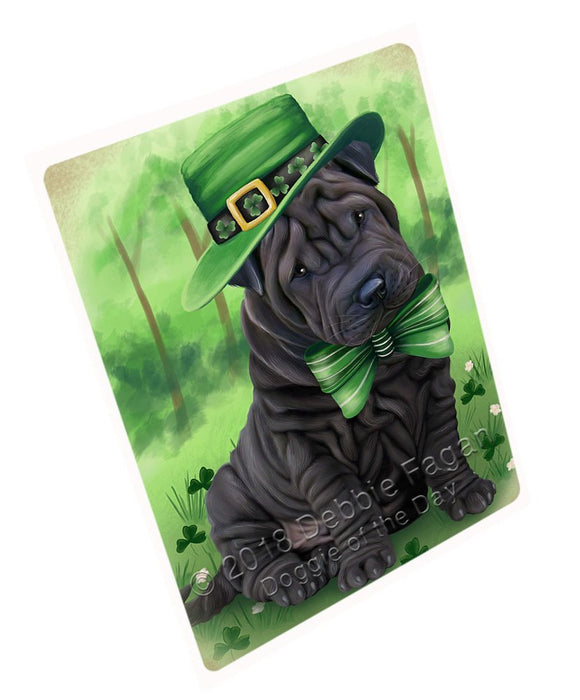 St. Patricks Day Irish Portrait Shar Pei Dog Large Refrigerator / Dishwasher Magnet RMAG55344
