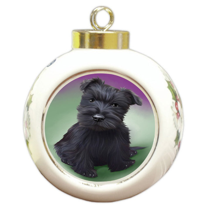 Scottish Terrier Dog Round Ball Christmas Ornament RBPOR48358
