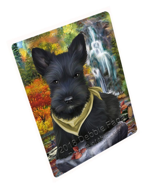 Scenic Waterfall Scottish Terrier Dog Tempered Cutting Board C52377