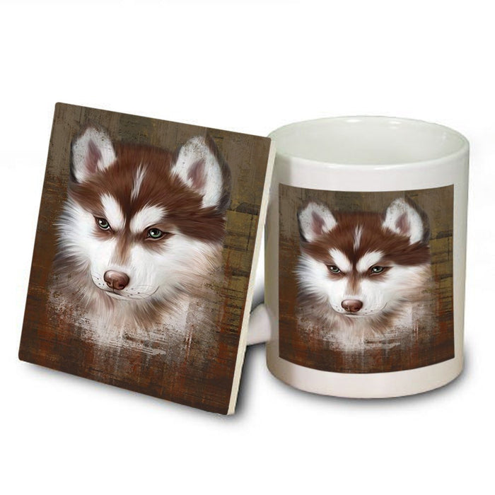 Rustic Siberian Husky Dog Mug and Coaster Set MUC48258