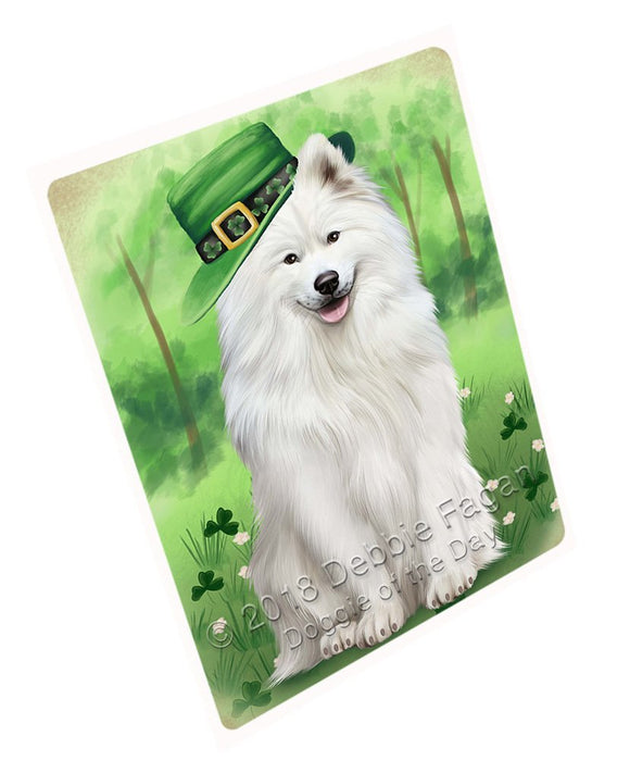 St. Patricks Day Irish Portrait Samoyed Dog Tempered Cutting Board C51624