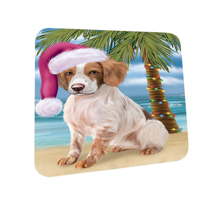 Summertime Brittany Spaniel Dog on Beach Christmas Coasters CST411 (Set of 4)