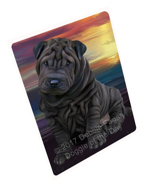Shar-Pei Dog Tempered Cutting Board