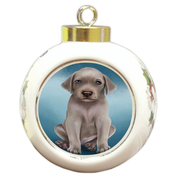 Weimaraner Dog Round Ball Christmas Ornament RBPOR48370