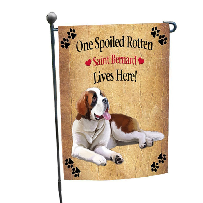 Saint Bernard Spoiled Rotten Dog Garden Flag