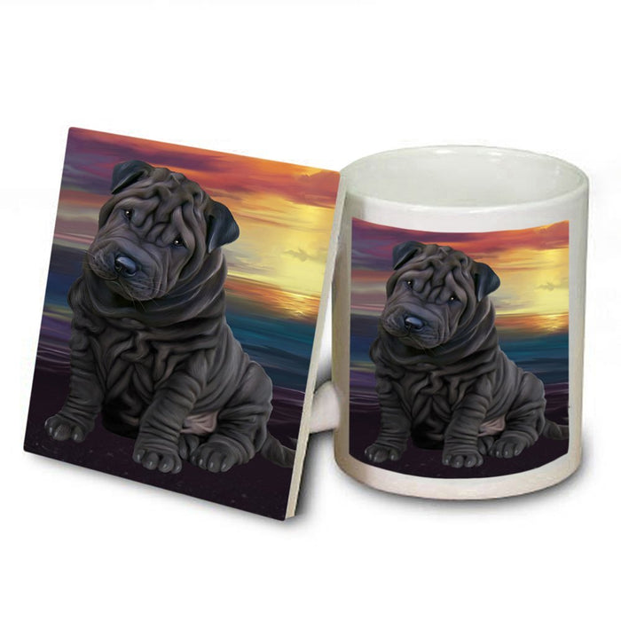 Shar-Pei Dog Mug and Coaster Set