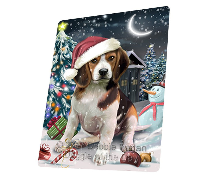 Have A Holly Jolly Christmas Beagle Dog In Holiday Background Magnet Mini (3.5" x 2") D062