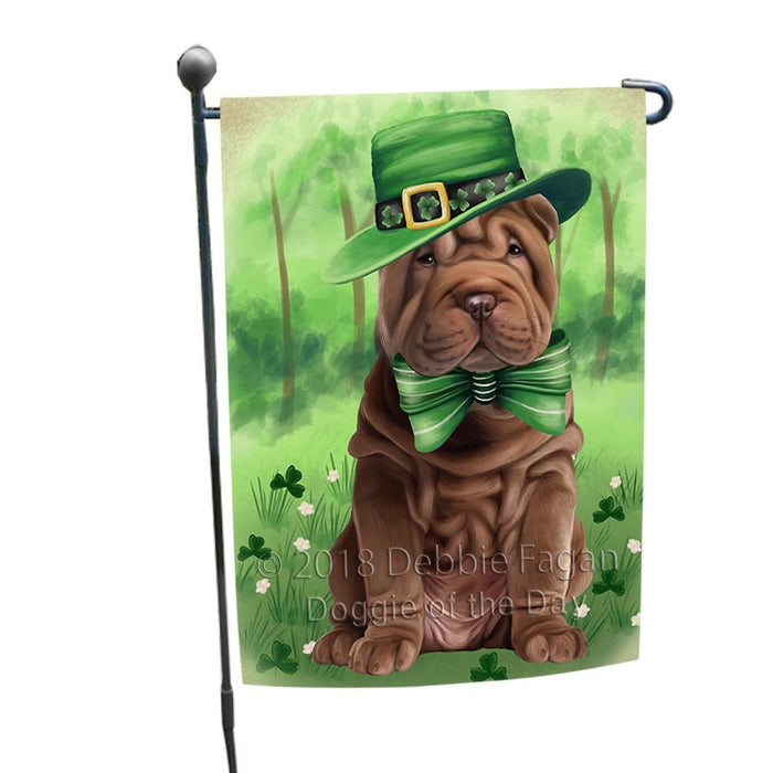 St. Patricks Day Irish Portrait Shar Pei Dog Garden Flag GFLG49176