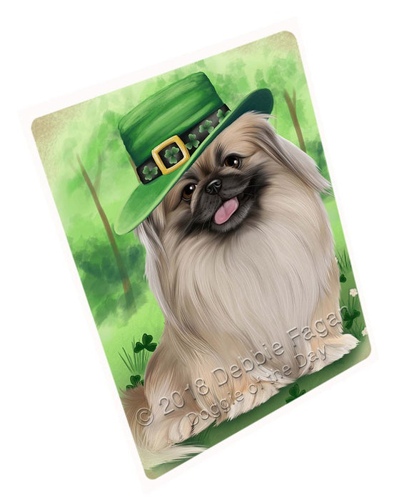 St. Patricks Day Irish Portrait Pekingese Dog Tempered Cutting Board C50394