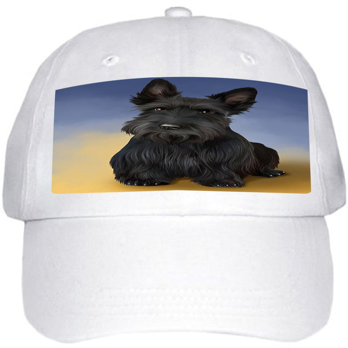 Scottish Terrier Dog Ball Hat Cap HAT48804 (White)