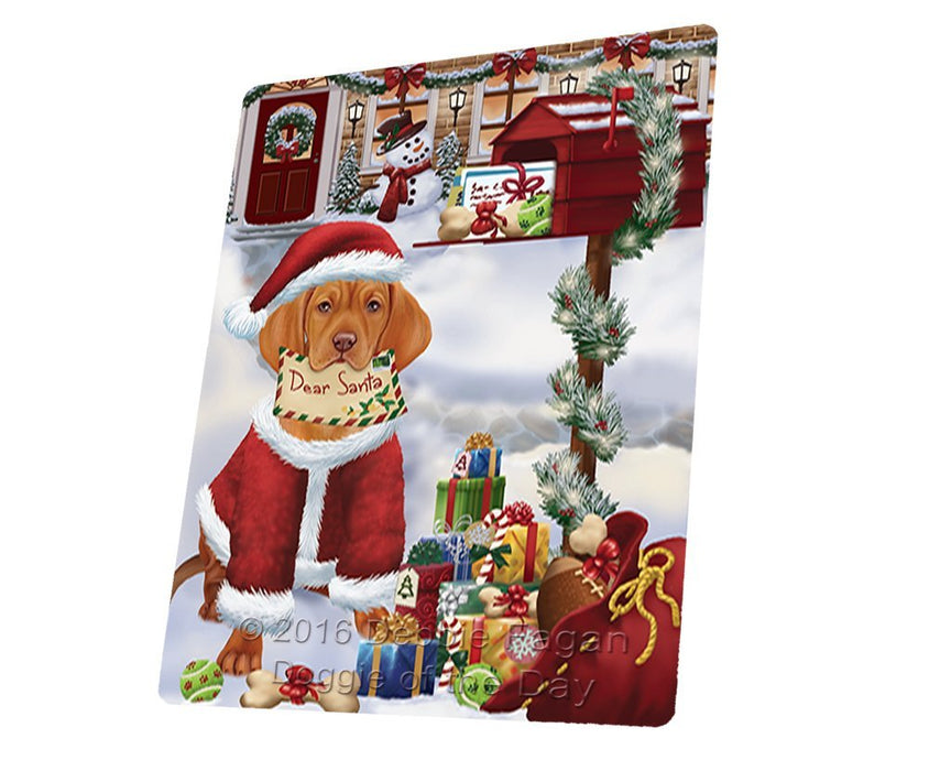 Vizsla Dear Santa Letter Christmas Holiday Mailbox Dog Art Portrait Print Woven Throw Sherpa Plush Fleece Blanket