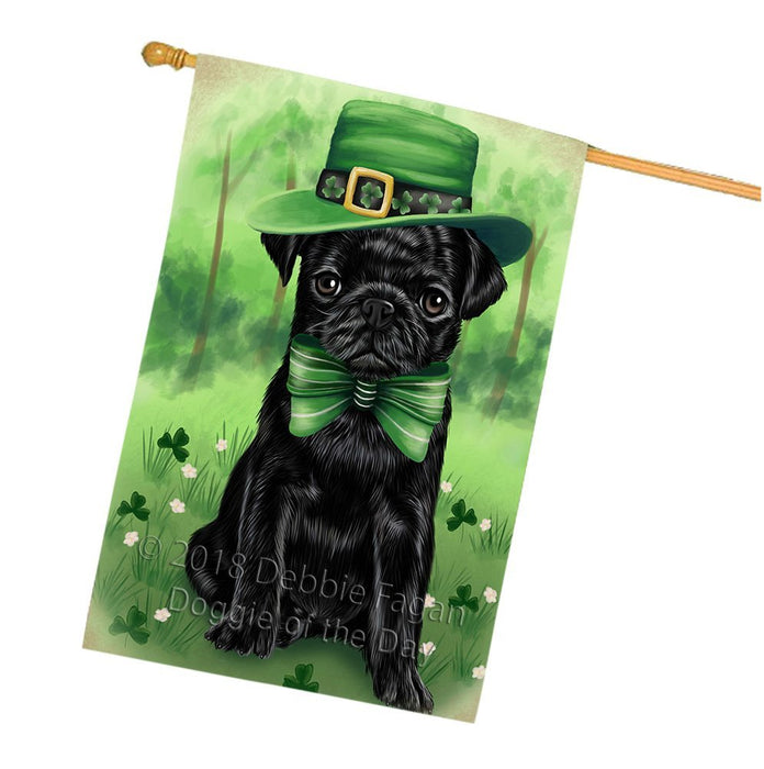St. Patricks Day Irish Portrait Pug Dog House Flag FLG49203