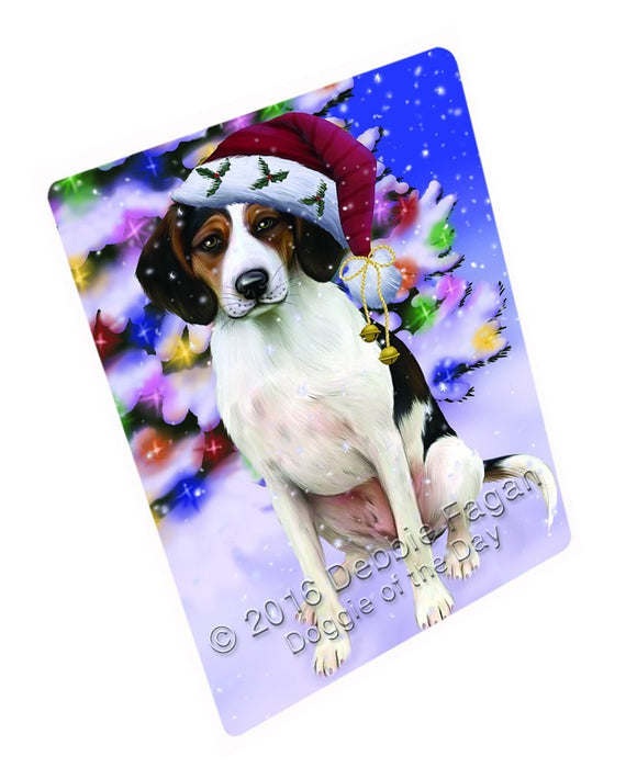 Winterland Wonderland Treeing Walker Coonhound Dog In Christmas Holiday Scenic Background Magnet Mini (3.5" x 2")