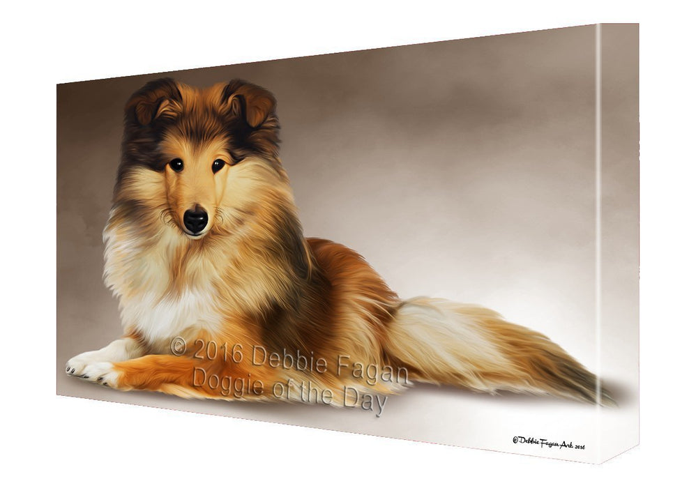 Sheltie Dog Painting Printed on Canvas Wall Art