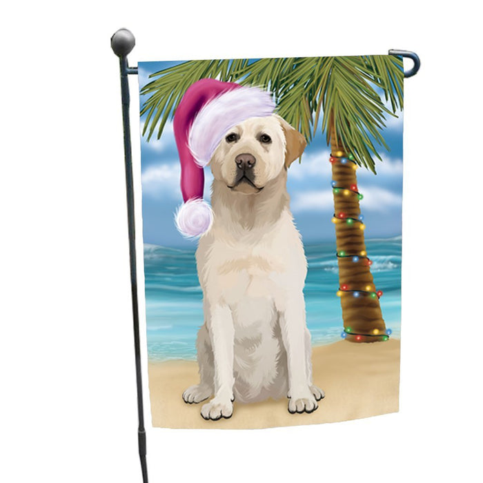 Summertime Christmas Happy Holidays Labrador Dog on Beach Garden Flag FLG328