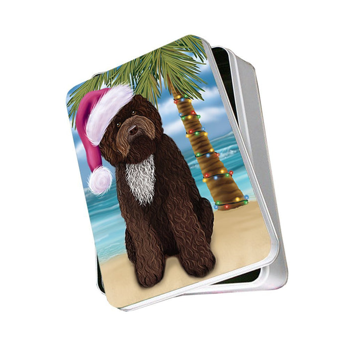 Summertime Barbet Dog on Beach Christmas Photo Storage Tin PTIN0565
