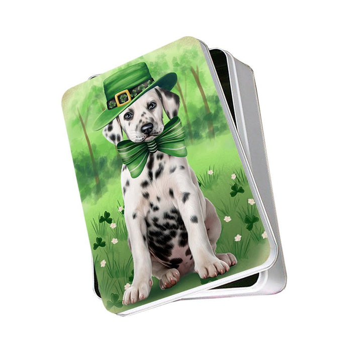 St. Patricks Day Irish Portrait Dalmatian Dog Photo Storage Tin PITN48794