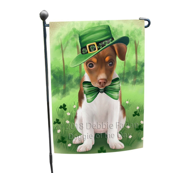 St. Patricks Day Irish Portrait Rat Terrier Dog Garden Flag GFLG49151