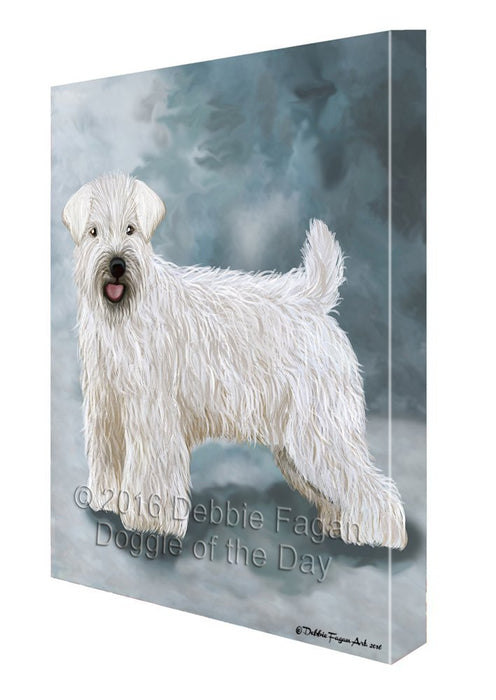 Wheaten Terrier Dog Painting Printed on Canvas Wall Art (16x20)