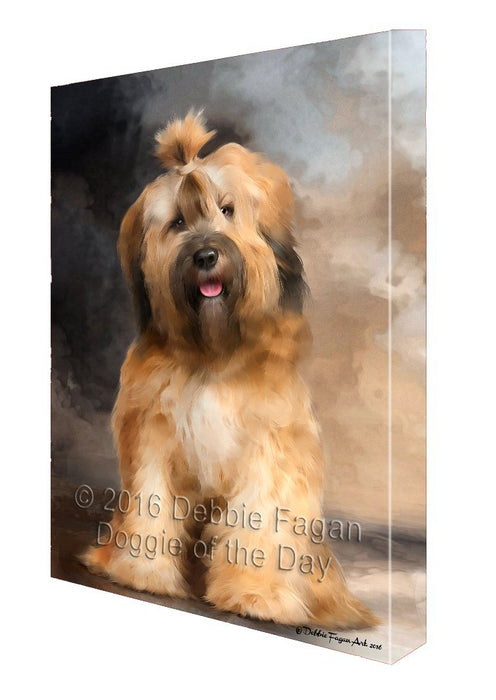 Tibetan Terrier Dog Painting Printed on Canvas Wall Art