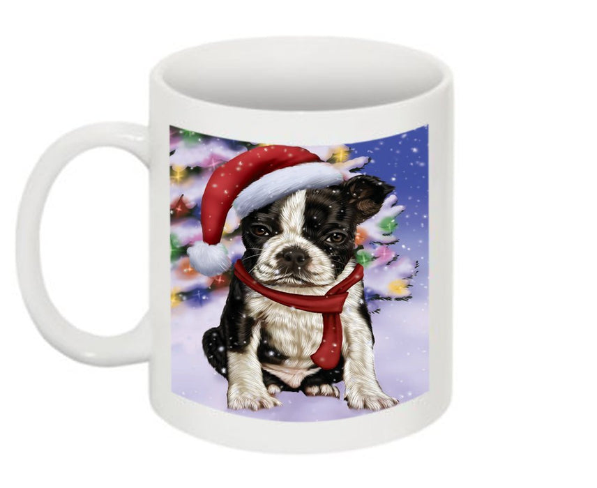 Winter Wonderland Boston Terrier Dog Christmas Mug CMG0581